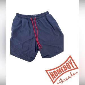 Club Room Athletic Shorts in Navy with Red Drawstring